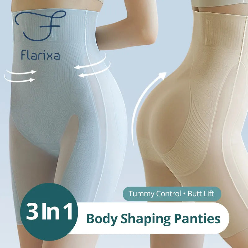 Flarixa Seamless Underwear Women's Panties High Waist Tummy Hips